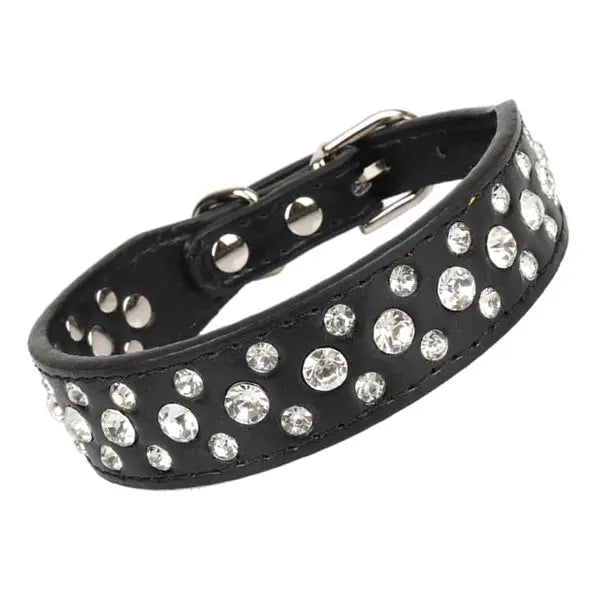 Black rhinestone 2024 dog collar