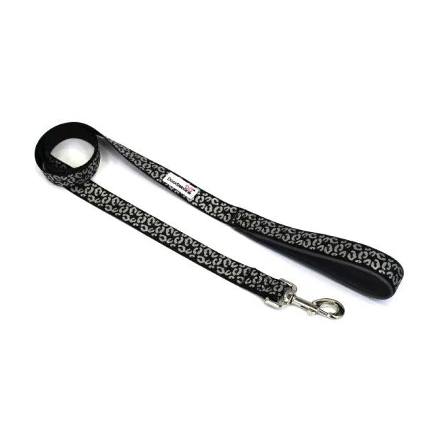 Doodlebone Limited Edition Dog Lead Coal Leopard Reflective