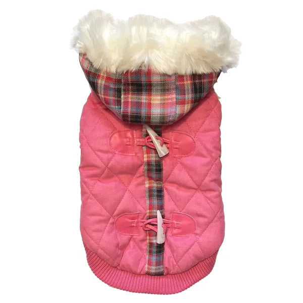 Pink tartan outlet coat