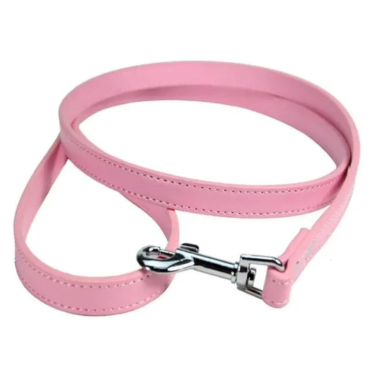 Baby Pink Plain Leather Dog Lead - Urban - 1