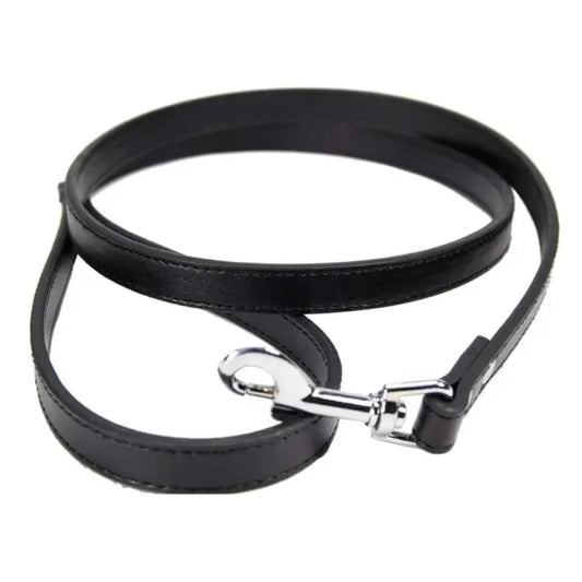 Black Plain Leather Dog Lead - Urban - 1