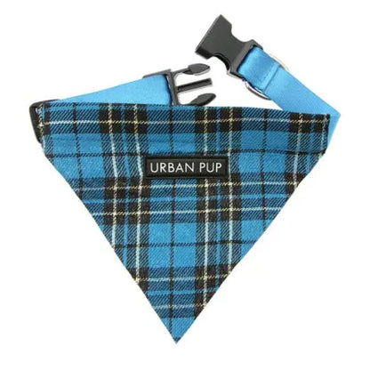 Blue Tartan Dog Bandana Collar - Urban Pup - 1