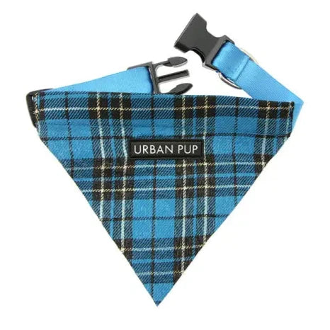 Blue Tartan Dog Bandana Collar - Urban Pup - 1