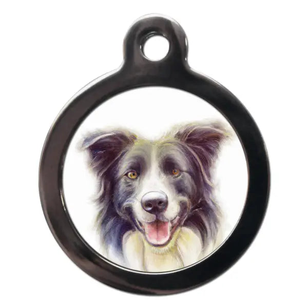 Border Collie Portrait Dog ID Tag - PS Pet Tags - 1