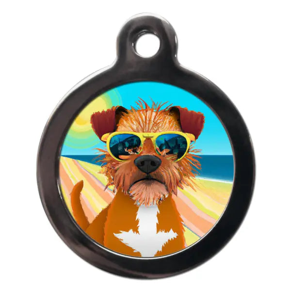 Border Terrier Summertime Dog ID Tag - PS Pet Tags - 1