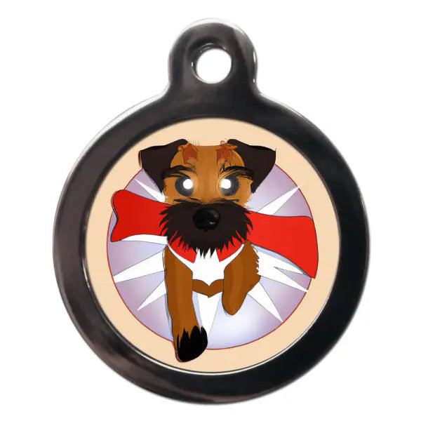 Border Terrier Superdog Dog ID Tag - PS Pet Tags - 1