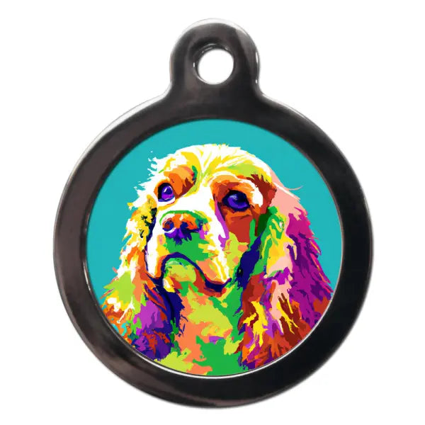 Cocker Spaniel Pop Art Dog ID Tag - PS Pet Tags - 1