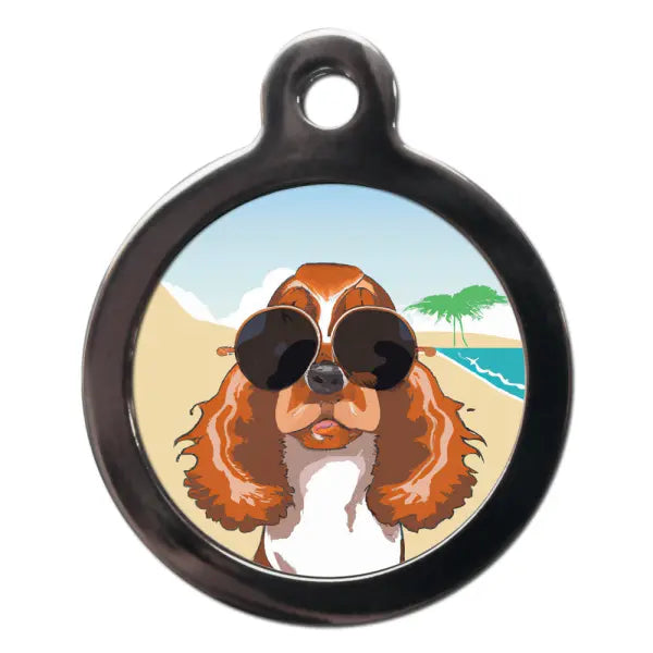 Cocker Spaniel Summertime Dog ID Tag - PS Pet Tags - 1