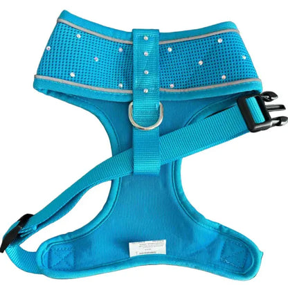 Crystal Air Mesh Dog Harness In Aqua - Poochie Fashion - 2