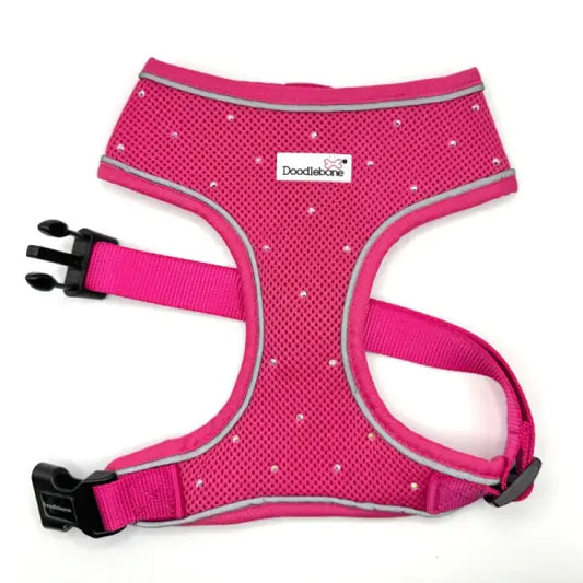 Hot Pink Crystal Dog Harness - Poochie Fashion - 1