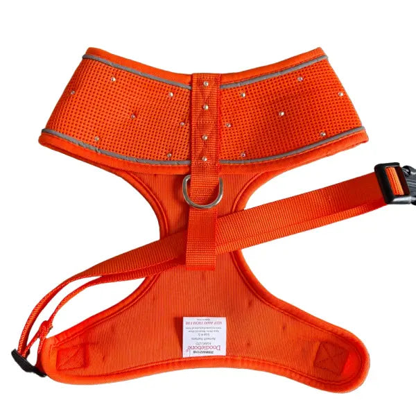 Crystal Air Mesh Dog Harness In Orange - Poochie Fashion - 2