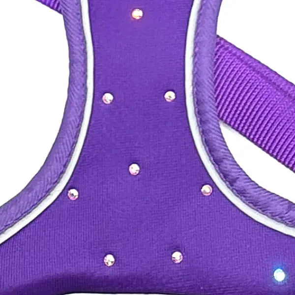 Crystal Air Mesh Dog Harness in Violet Purple - Poochie Fashion - 2