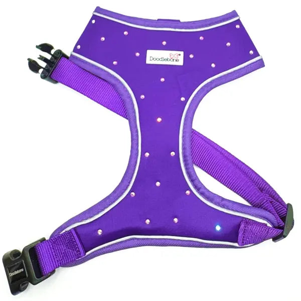 Crystal Air Mesh Dog Harness in Violet Purple - Poochie Fashion - 1