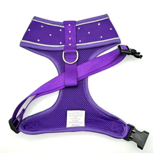 Crystal Air Mesh Dog Harness In Violet Purple - Poochie Fashion - 2