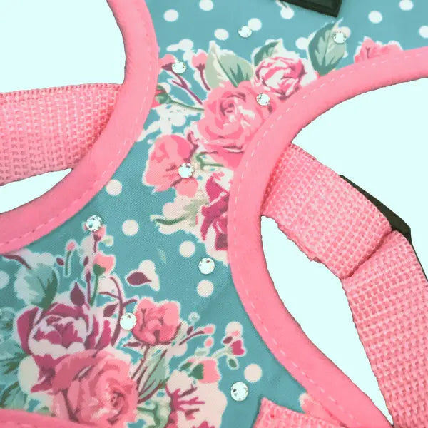 Crystal Elements Vintage Rose Designer Dog Harness - Poochie Fashion - 2