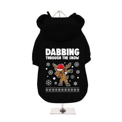 Dabbing Through The Snow Fleece Lined Dog Hoodie Sweatshirt - Urban Pup - 1