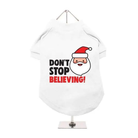 Dont Stop Believing Xmas Dog T-Shirt - Urban Pup - 1