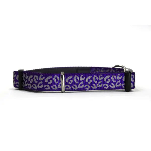 Doodlebone Padded Dog Collar - Violet Leopard Reflective - Doodle - 3