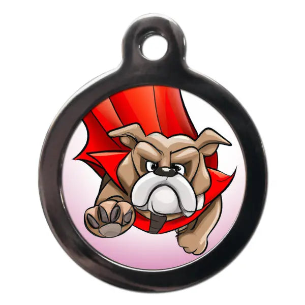 English Bulldog Superdog Dog ID Tag - PS Pet Tags - 1