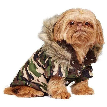 Forest Camouflage Fish Tail Parka Dog Coat - Urban Pup - 4