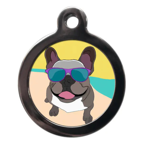 French Bulldog Summertime Dog ID Tag - PS Pet Tags - 1