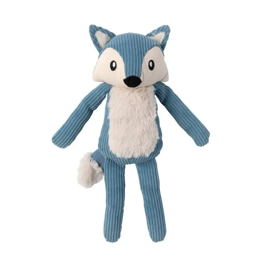 Fuzzyard Life Corduroy Cuddler Fox Dog Toy in French Blue - Fuzzyard - 1