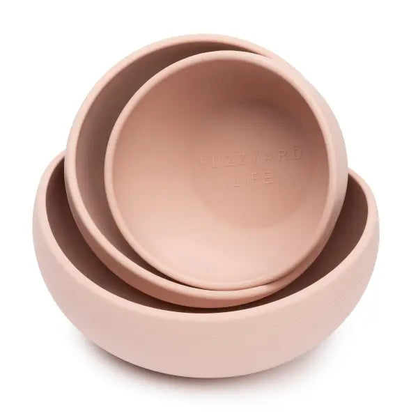 Fuzzyard Life Silicone Dog Bowl in Soft Blush Pink - Fuzzyard - 1