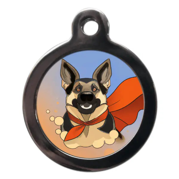 German Shepherd Superdog Dog ID Tag - PS Pet Tags - 1