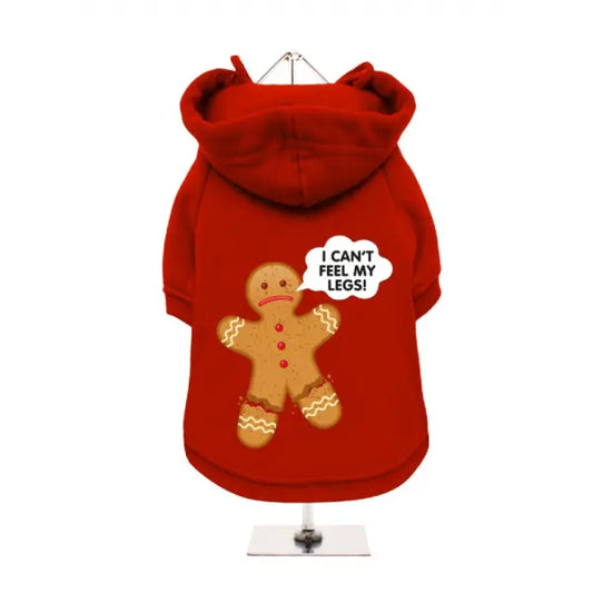 Gingerbread Man Fleece Lined Dog Hoodie Sweatshirt - Urban Pup - 1