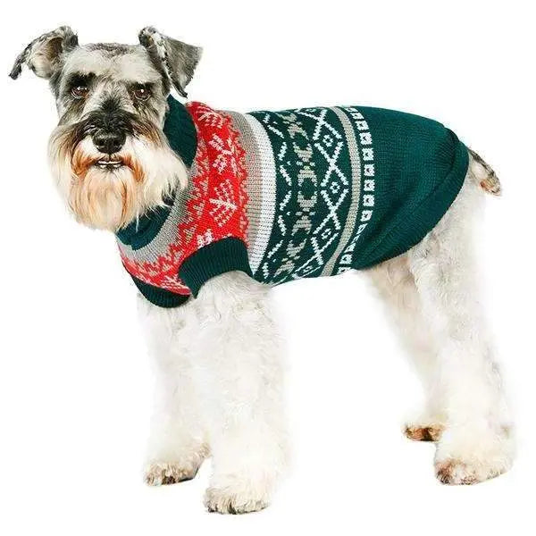 Green Fair Isle Vintage Dog Jumper - Urban Pup - 2