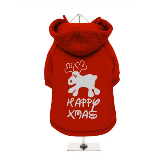 Happy Xmas Fleece Lined Dog Hoodie Sweatshirt - Urban Pup - 1