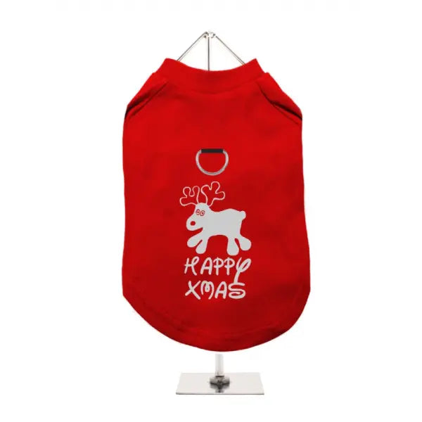 Happy Xmas Harness Lined Dog T-shirt - Urban Pup - 1