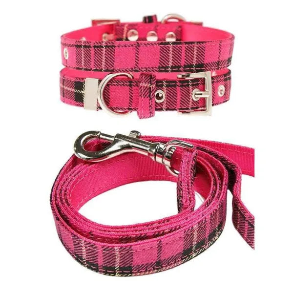 Pink tartan collar sale