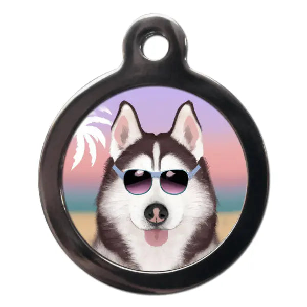 Husky Summertime Dog ID Tag - PS Pet Tags - 1