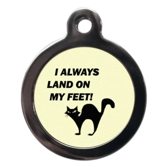 I Always Land On My Feet Cat ID Tag - PS Pet Tags - 1