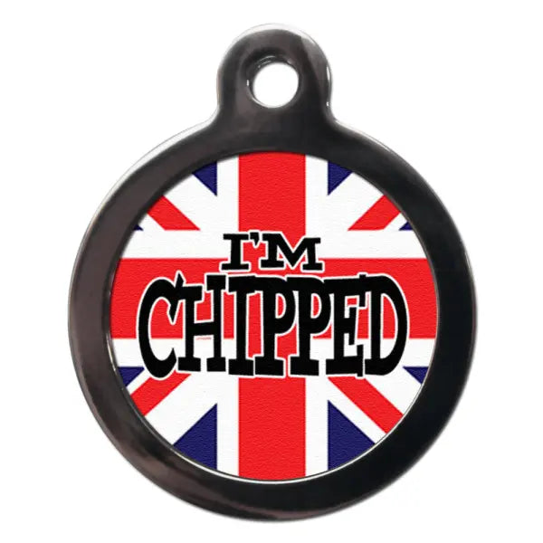 I’m Chipped Union Jack Cat ID Tag - PS Pet Tags - 1