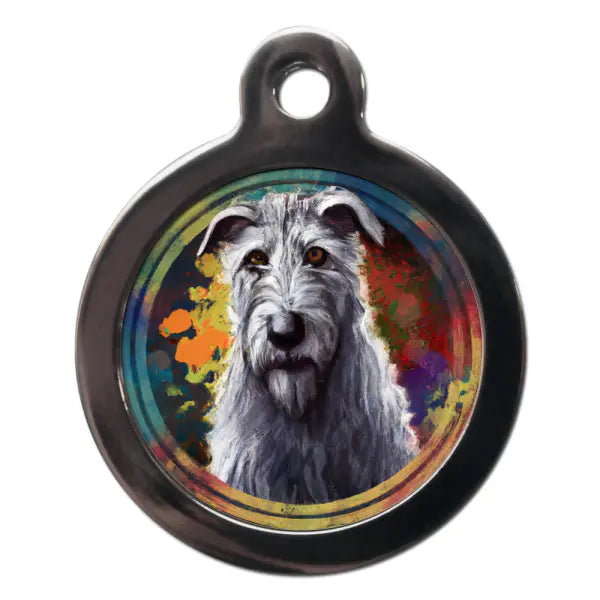 Irish Wolfhound Graffiti Dog ID Tag - PS Pet Tags - 1