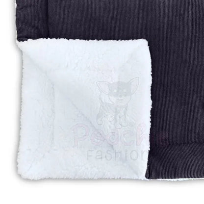 Luxury Personalised Black Corduroy Dog Blanket - Piggie - 6