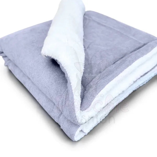 Luxury Grey Corduroy Dog Blanket - Piggie - 3