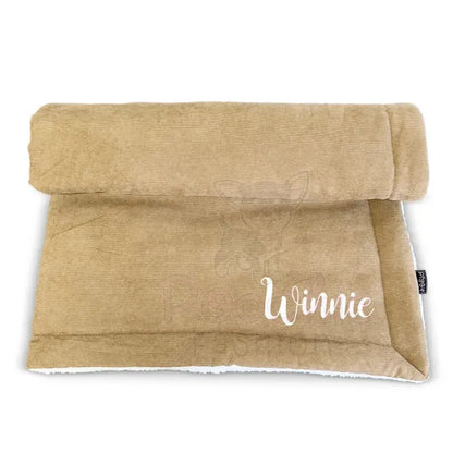 Luxury Personalised Beige Corduroy Dog Blanket - Piggie - 5