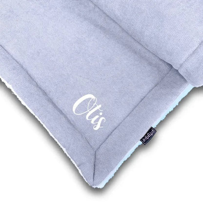 Luxury Personalised Grey Corduroy Dog Blanket - Piggie - 1