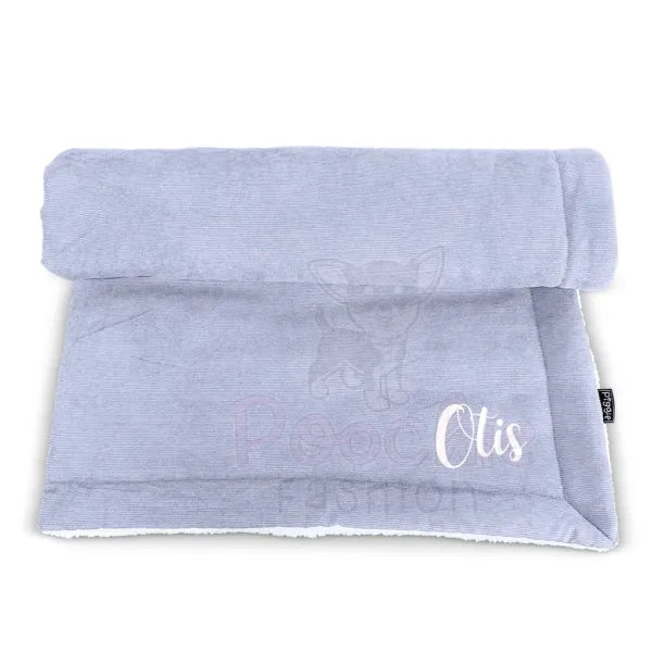 Luxury Personalised Grey Corduroy Dog Blanket - Piggie - 5