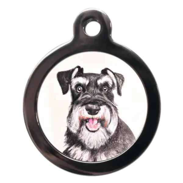 Miniature Schnauzer Portrait Dog ID Tag - PS Pet Tags - 1