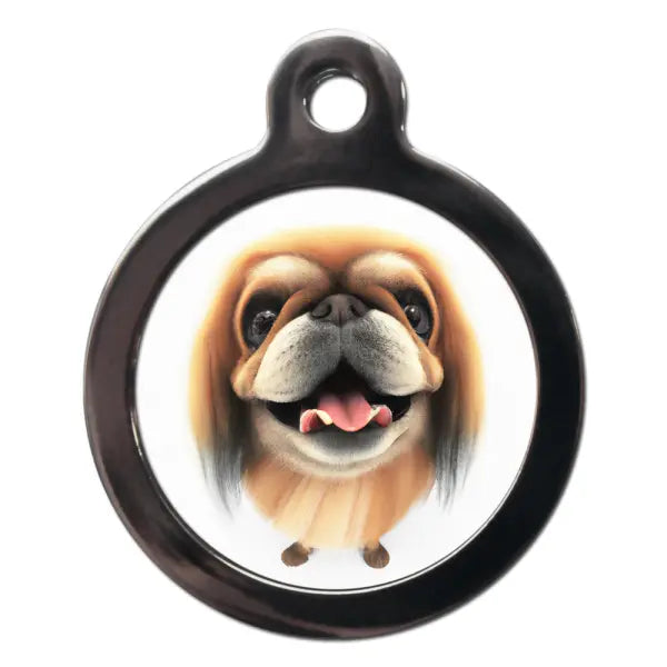 Pekingese Fish Eye Lens Dog ID Tag - PS Pet Tags - 1