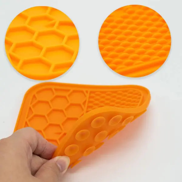 Pet Lick Mat Slow Feeder In Orange - Posh Pawz - 2