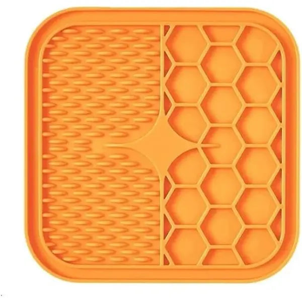 Pet Lick Mat Slow Feeder In Orange - Posh Pawz - 1