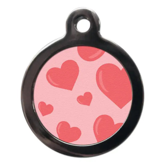 Pink Hearts Cat ID Tag - PS Pet Tags - 1