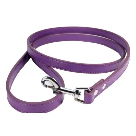 Purple Plain Leather Dog Lead - Urban - 1