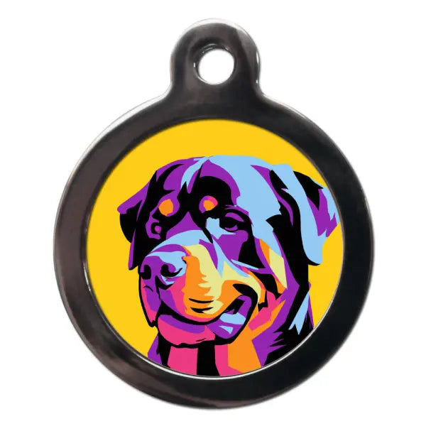 Rottweiler Pop Art Dog ID Tag - PS Pet Tags - 1