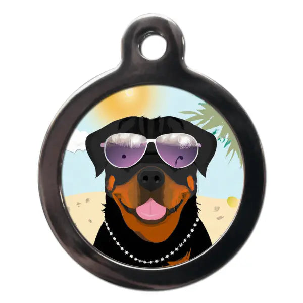 Rottweiler Summertime Dog ID Tag - PS Pet Tags - 1